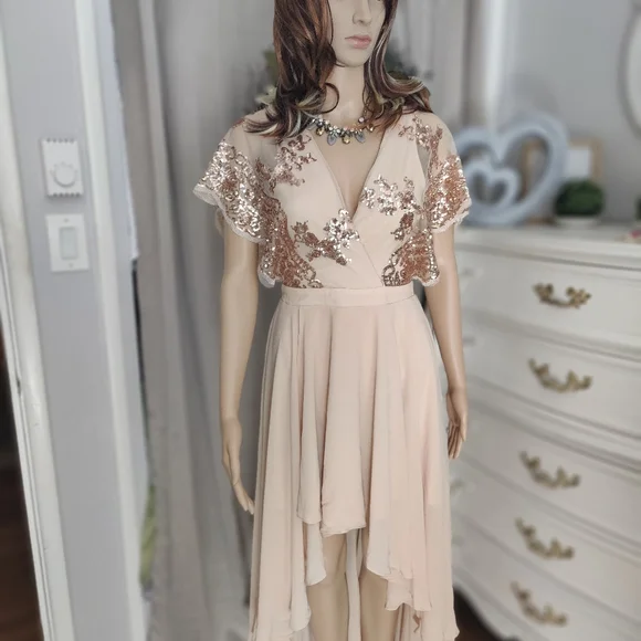 Hello Molly | Dresses | Nwt Hello Molly Rose Gold Hi Lo Mardi Gras Ball |  Poshmark